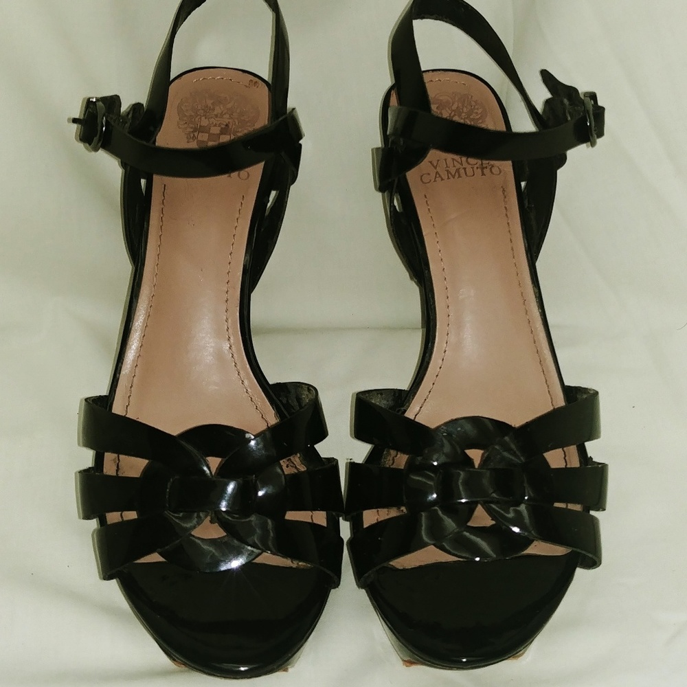Black Strappy Heels by Vince Camuto Sz 10